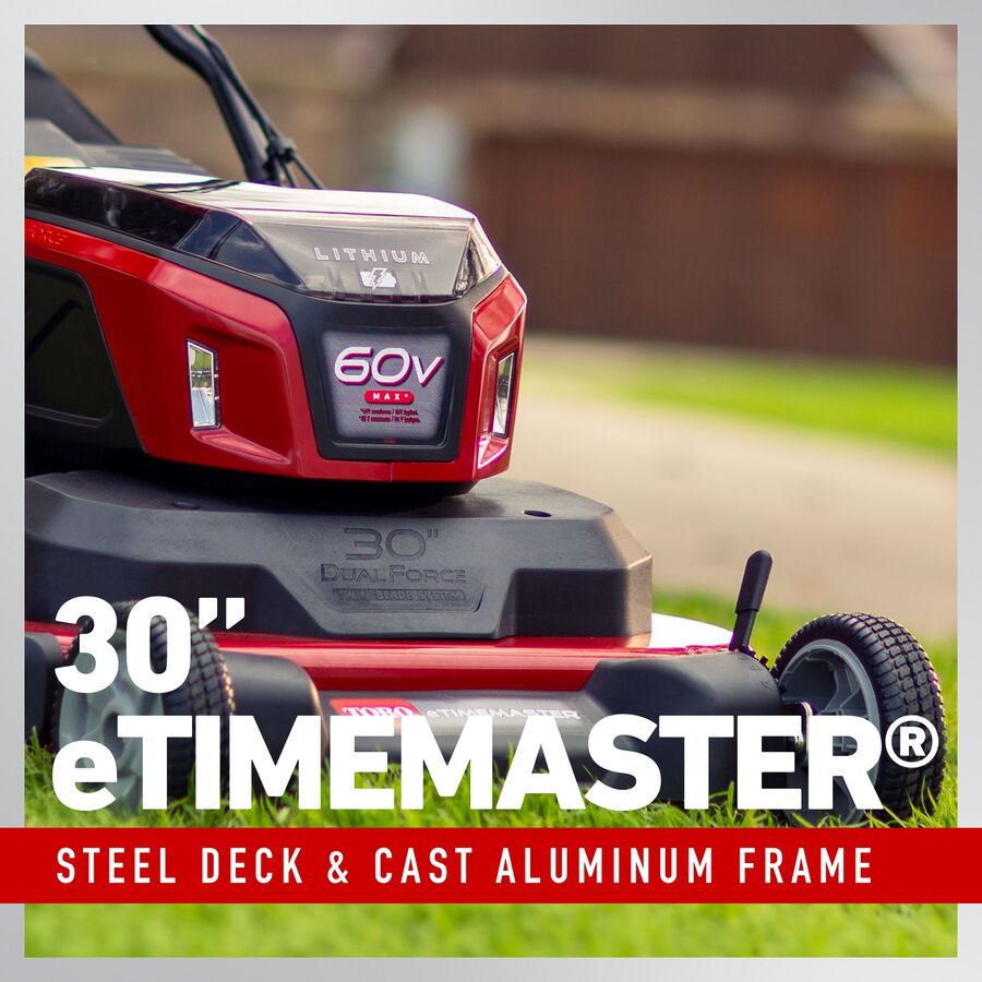 Toro 60V MAX 30 in. (76 cm) eTimeMaster Personal Pace Auto-Drive Lawn Mower - (2) 10.0Ah Batteries/Chargers Included 21491