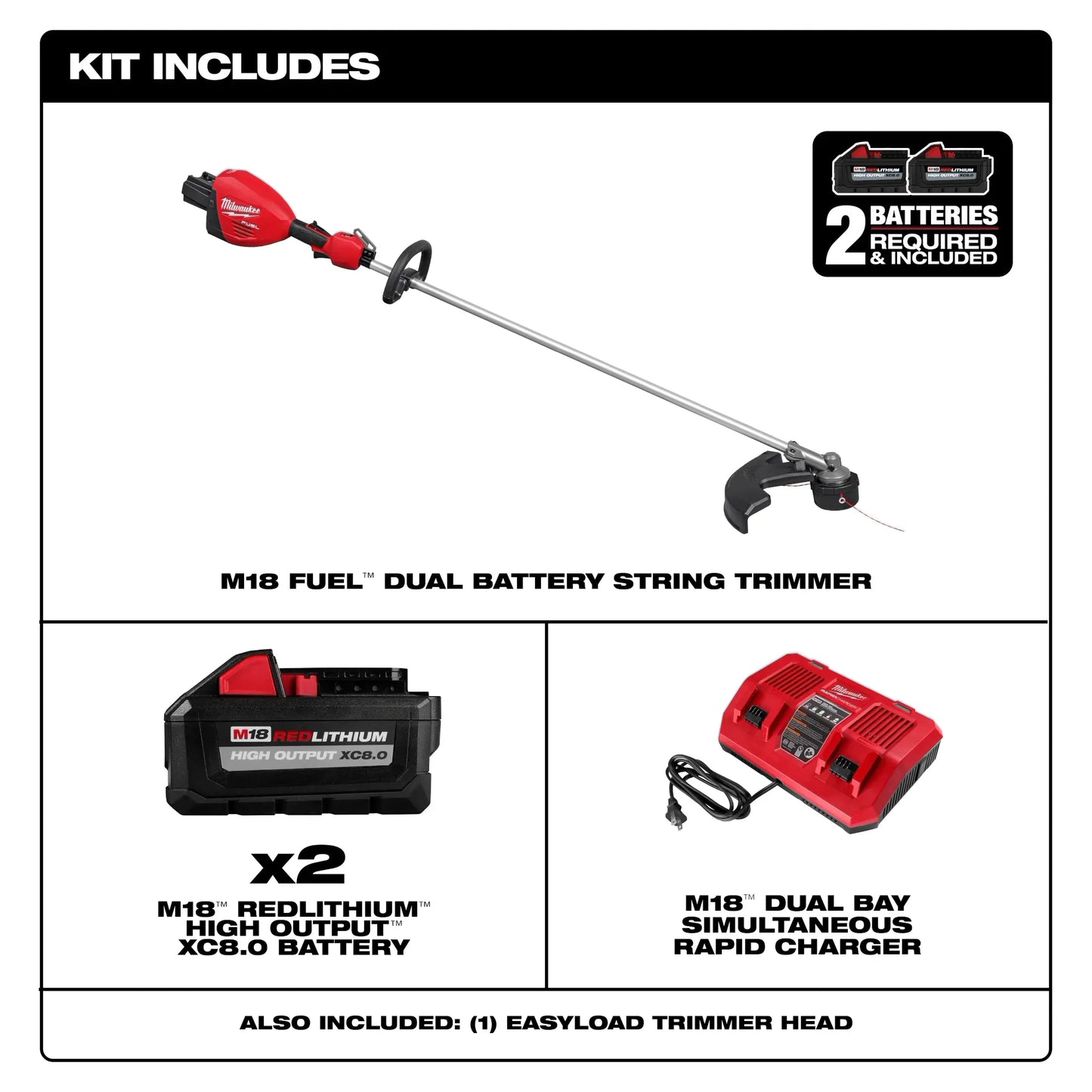 M18 FUEL 17” Dual Battery String Trimmer Kit