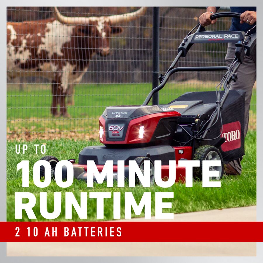 Toro 60V MAX 30 in. (76 cm) eTimeMaster Personal Pace Auto-Drive Lawn Mower - (2) 10.0Ah Batteries/Chargers Included 21491