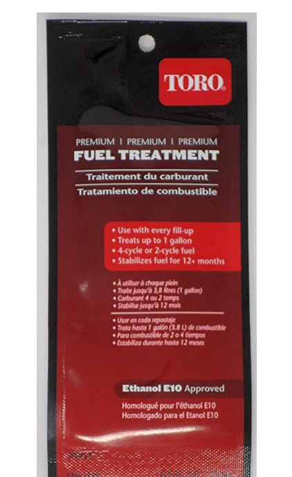 Toro 130-2393 Premium Fuel Treatment .5oz (Treats up to 1 Gallon)